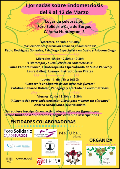 Cartel para las I Jornadas sobre Endometriosis Burgos